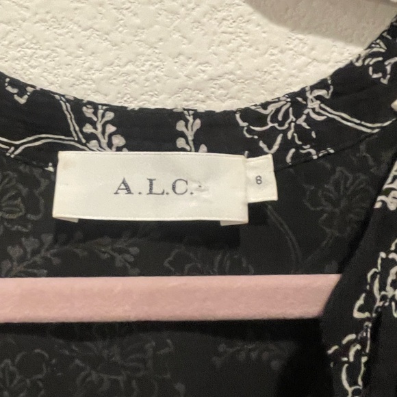 A.L.C Kate Black & White Flowing Floral Cotton & Silk blend midi dress - Picture 8 of 8